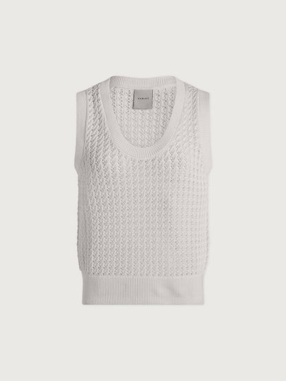 Ferns Open Knit Tank Snow White - Varley