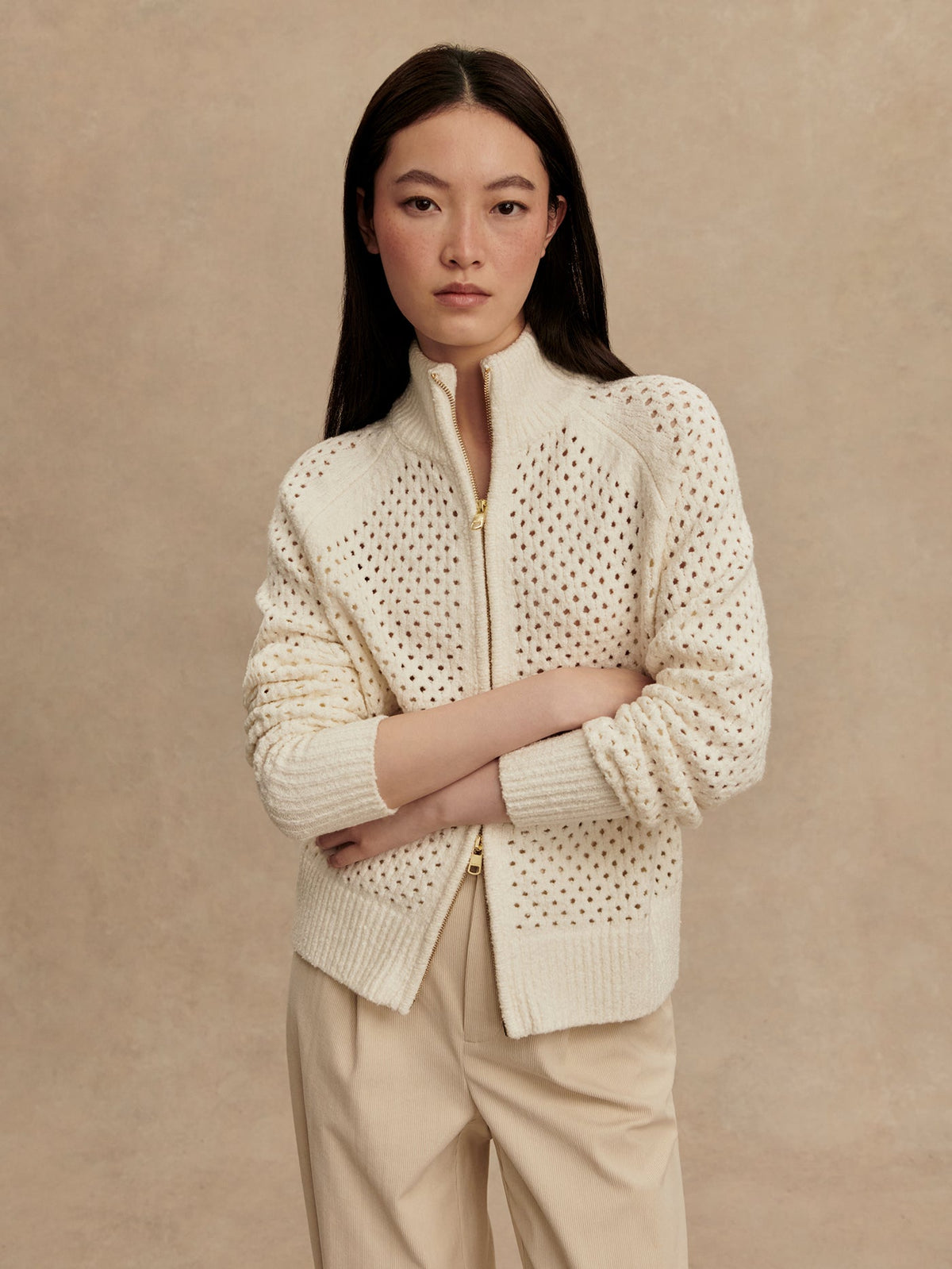 Mandy Boucle Knit Jacket Coconut Milk - Varley