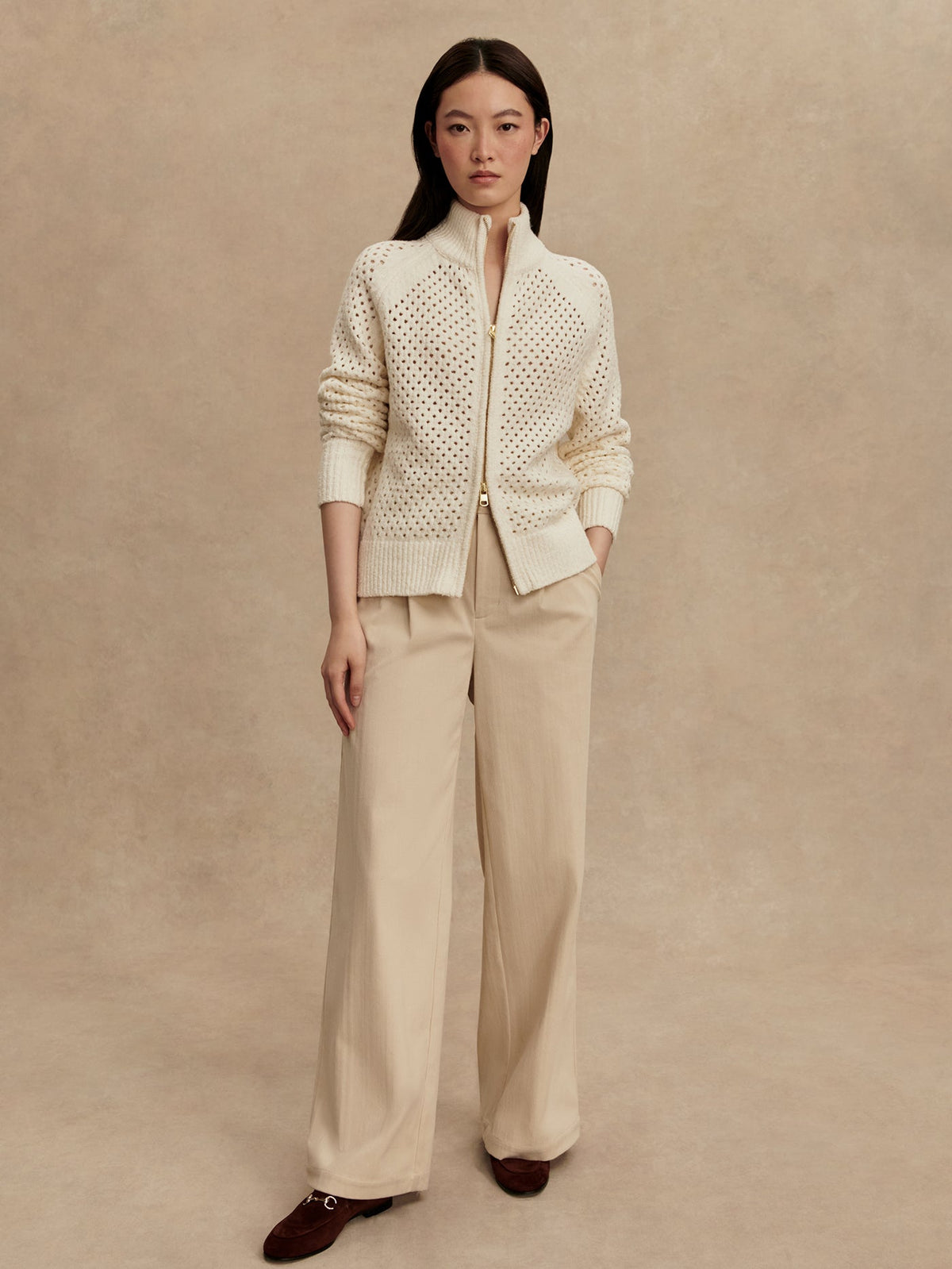 Mandy Boucle Knit Jacket Coconut Milk - Varley