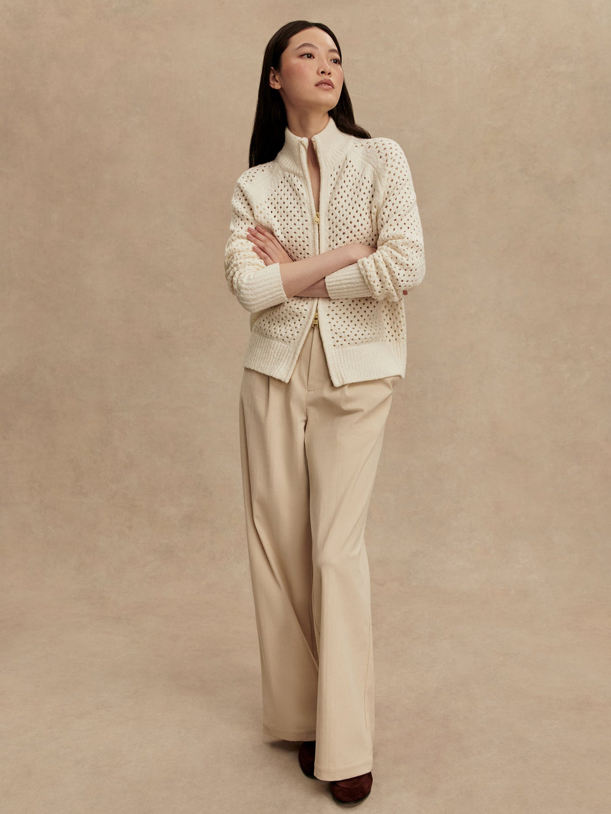Mandy Boucle Knit Jacket Coconut Milk - Varley