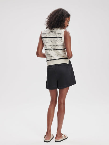 Athena Pointelle Knit Vest Egret - Varley