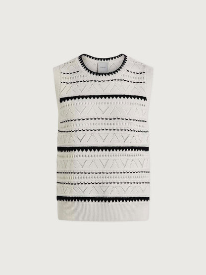 Athena Pointelle Knit Vest Egret - Varley