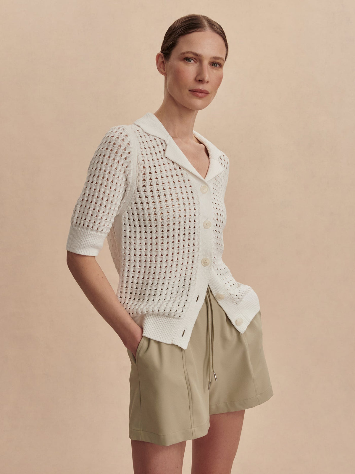 Ellie Knit Shirt White - Varley