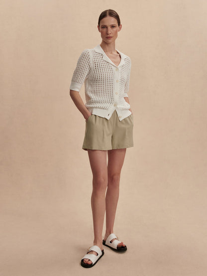 Ellie Knit Shirt White - Varley