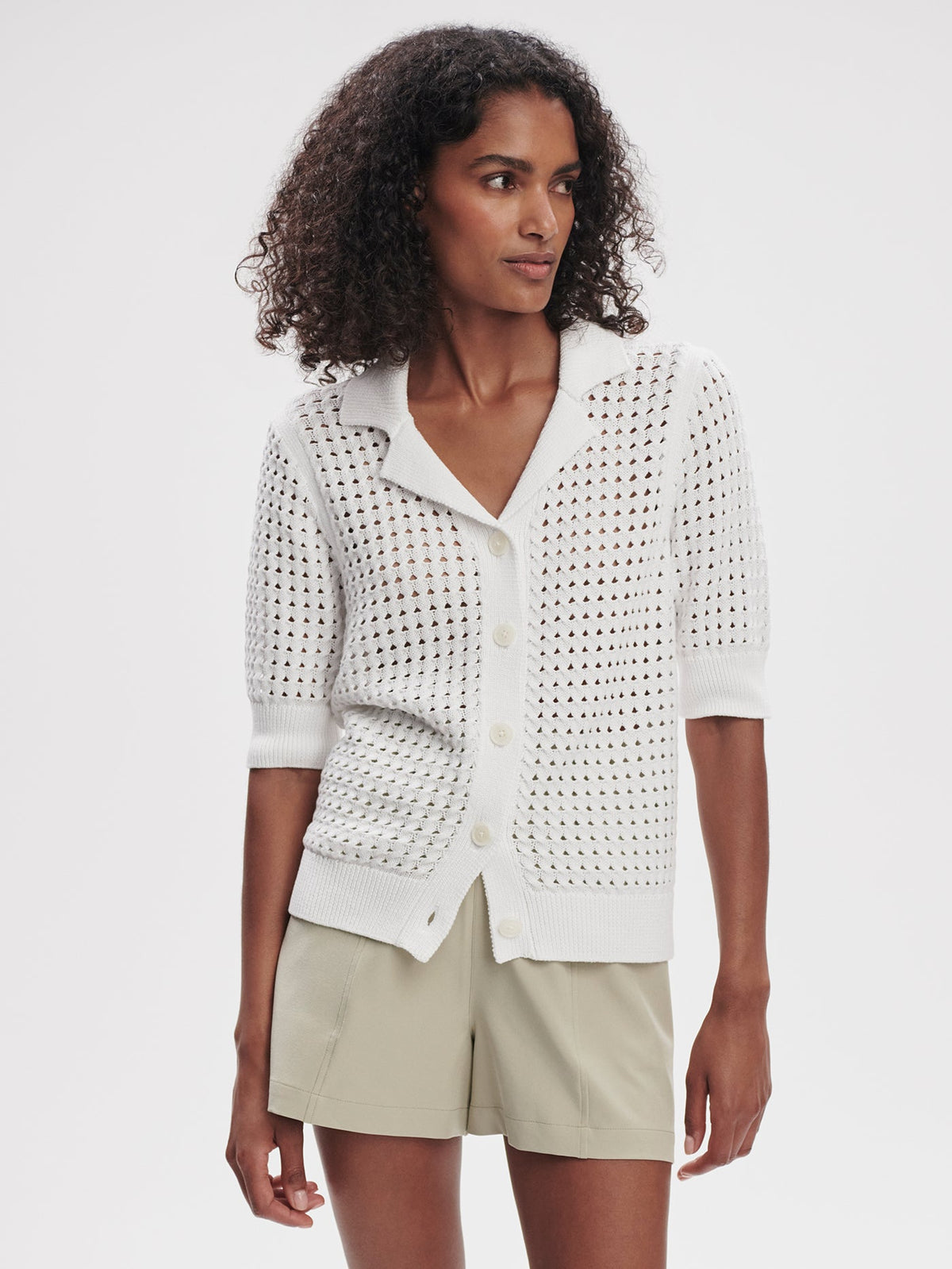 Ellie Knit Shirt White - Varley