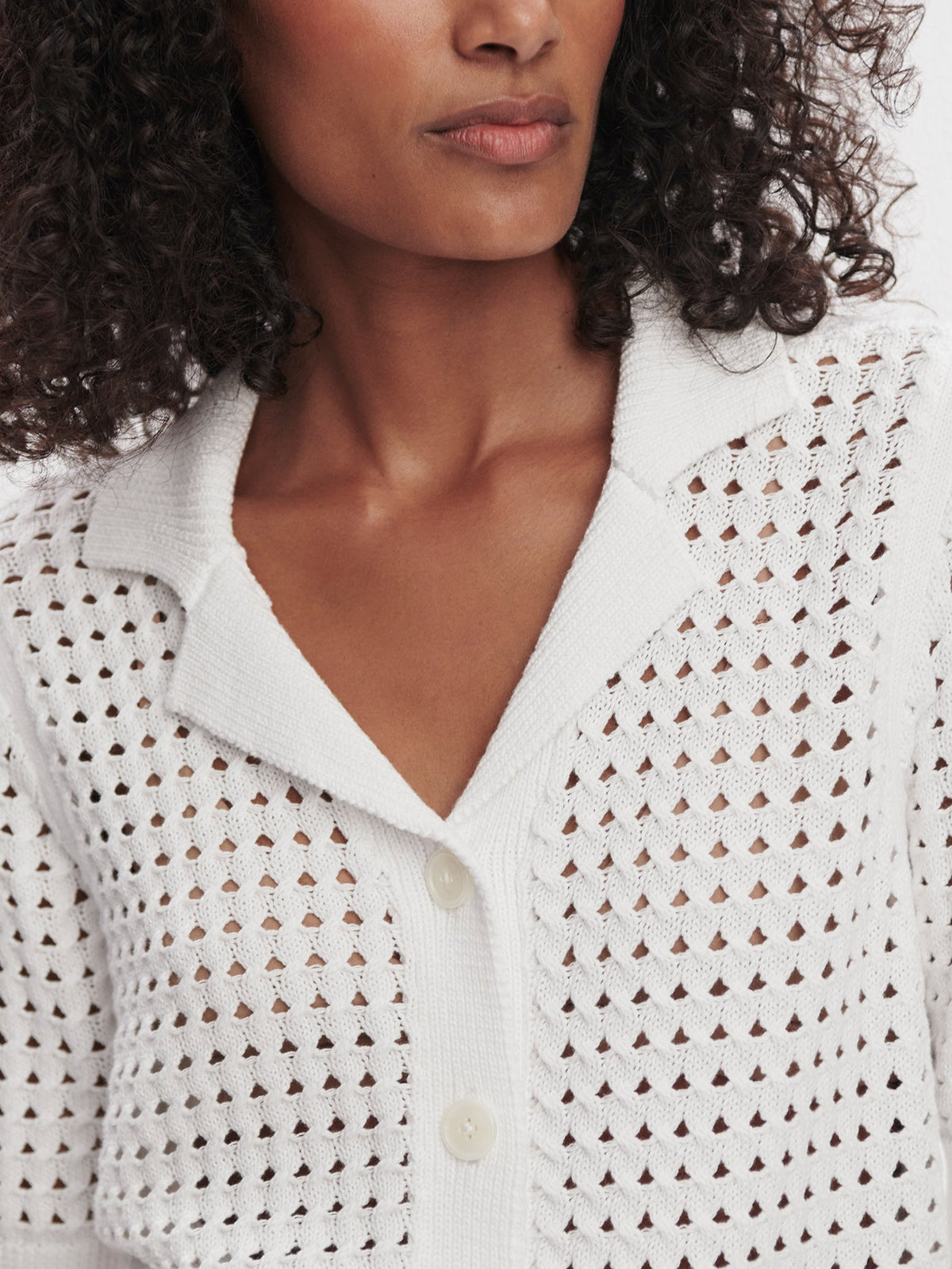 Ellie Knit Shirt White - Varley