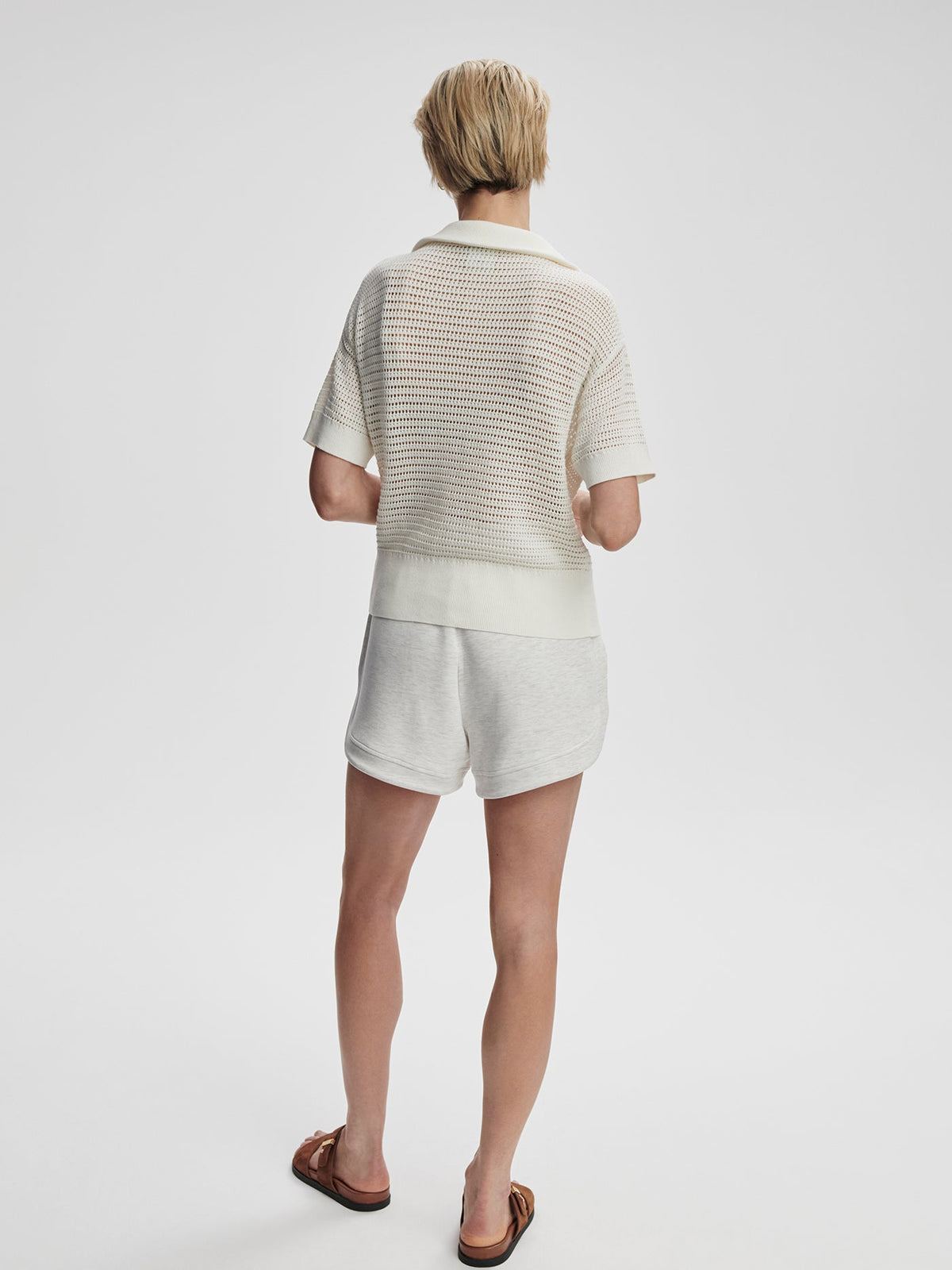Nali Half Zip Knit Top Egret - Varley