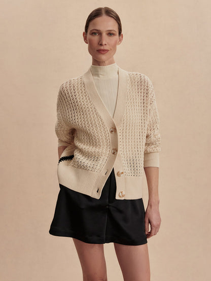 Astell Relaxed Knit Cardigan Birch - Varley