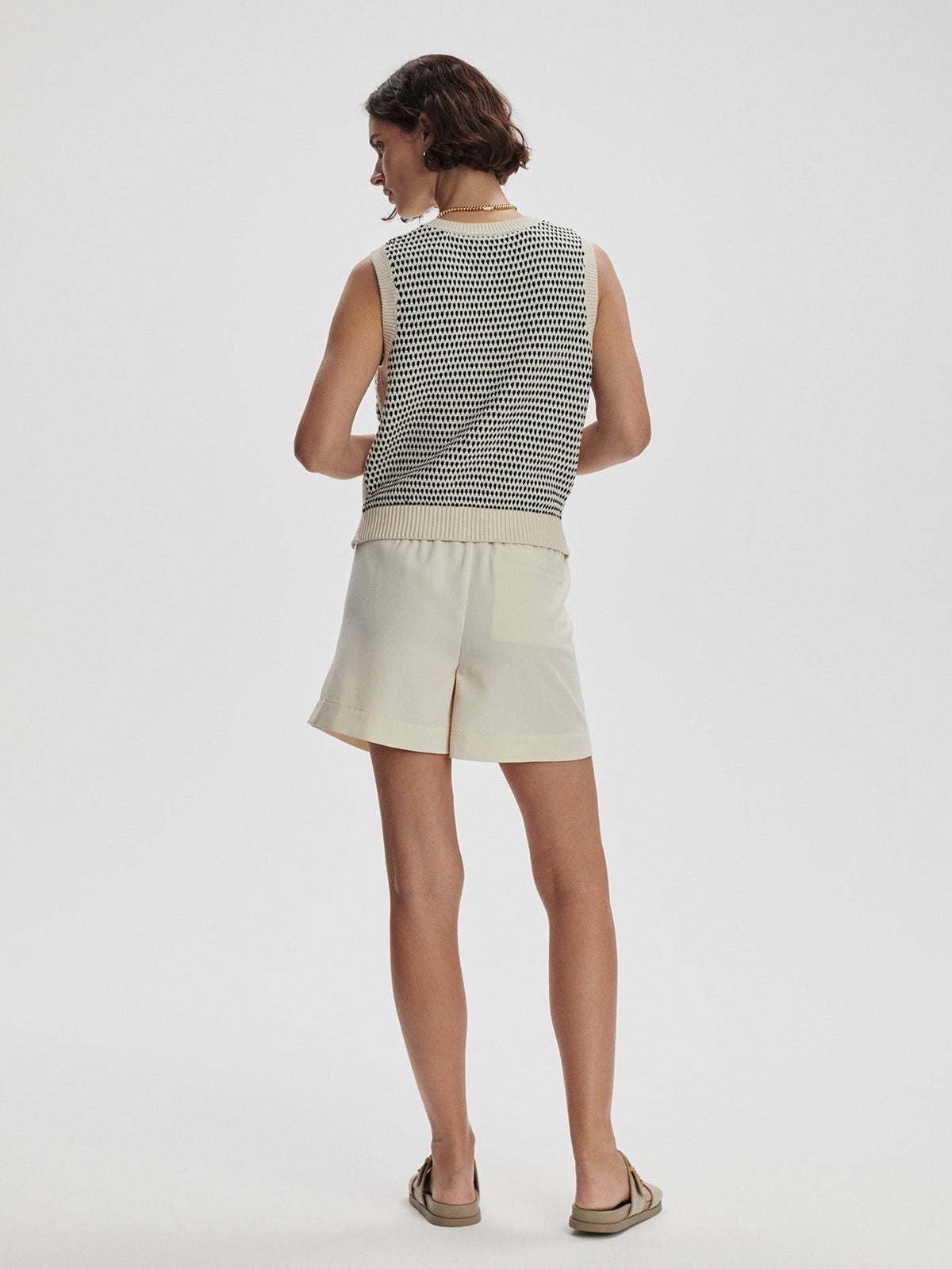 Knowles Textured Knit Vest Birch Multi Stitch - Varley