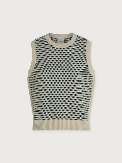 Knowles Textured Knit Vest Birch Multi Stitch - Varley
