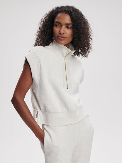 Kelly Half Zip Sweat Ivory Marl - Varley
