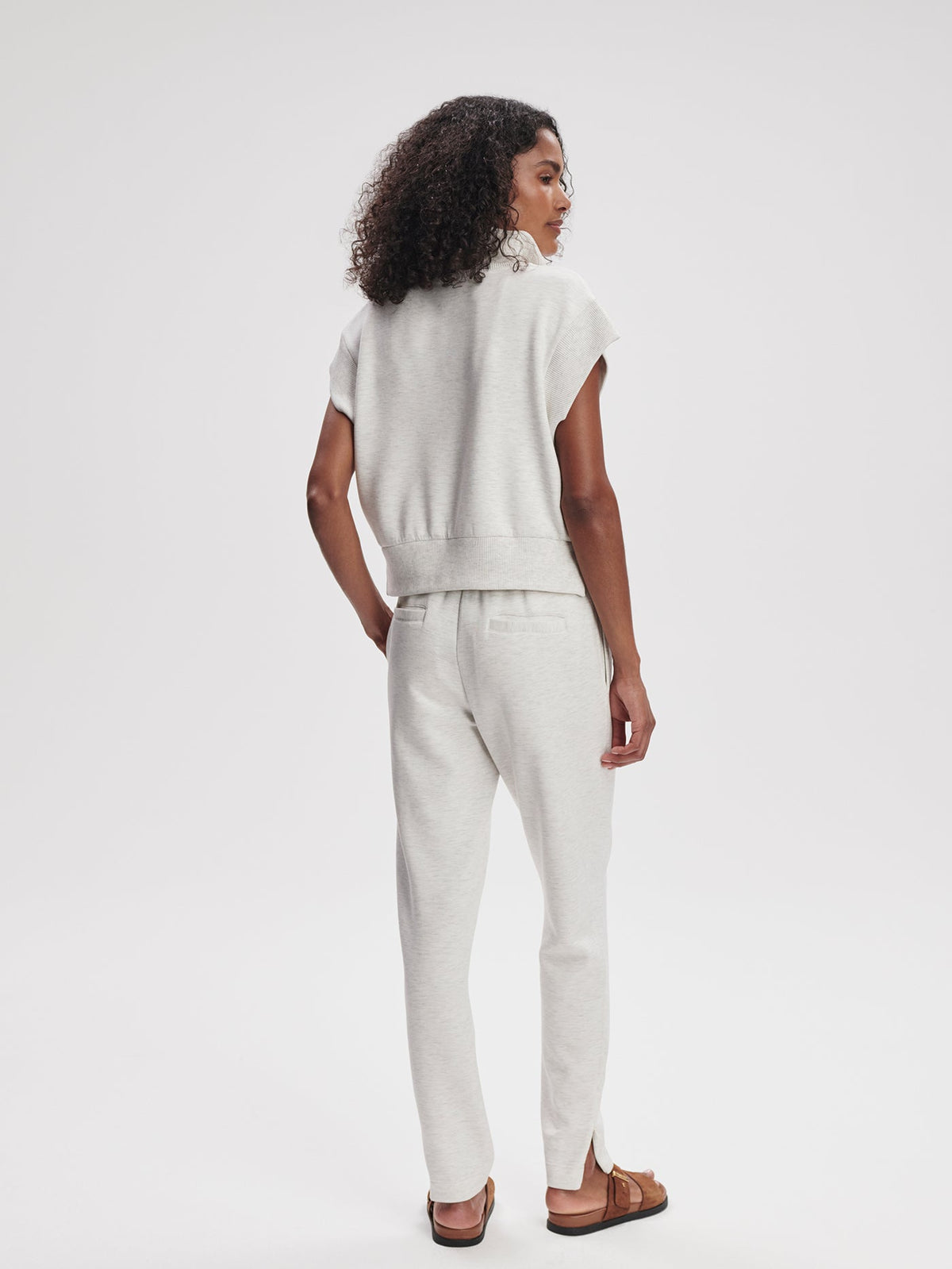 Kelly Half Zip Sweat Ivory Marl - Varley