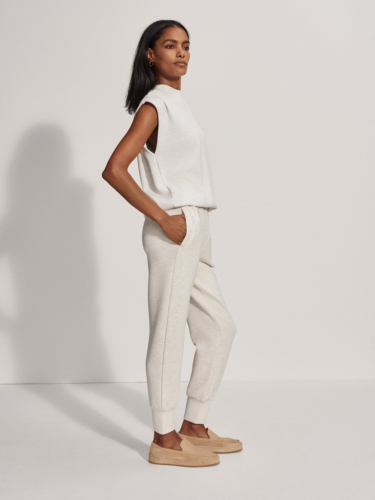 Otis Sleeveless Sweat | VARLEY US Ivory Marl - Varley