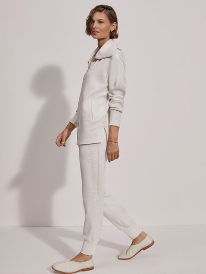 Raleigh Zip-Through Sweat | VARLEY US Ivory Marl - Varley