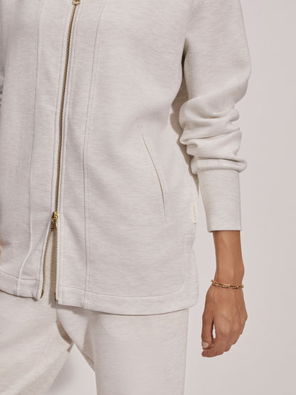 Raleigh Zip-Through Sweat | VARLEY US Ivory Marl - Varley