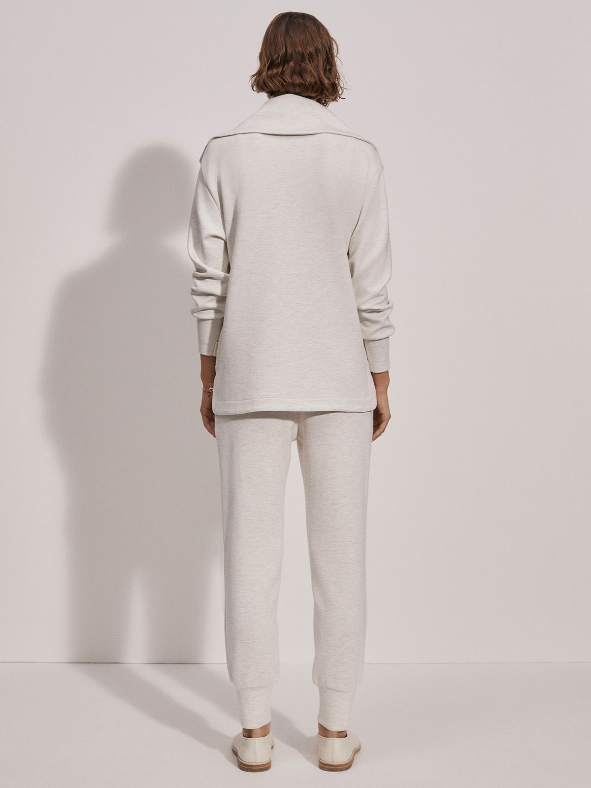 Raleigh Zip-Through Sweat | VARLEY US Ivory Marl - Varley