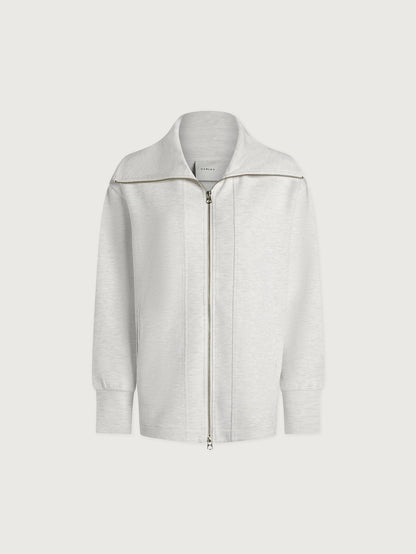 Raleigh Zip-Through Sweat | VARLEY US Ivory Marl - Varley