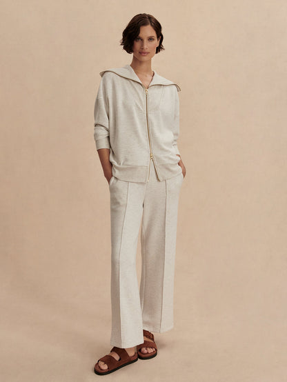 Halley Zip Through Sweat Ivory Marl - Varley
