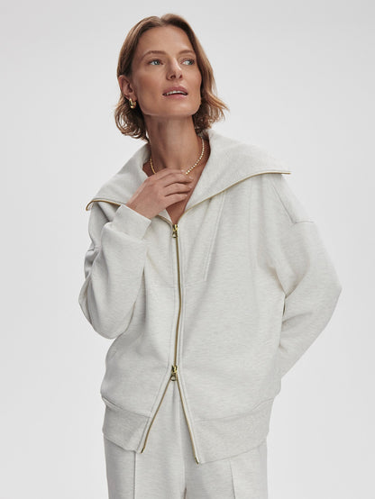 Halley Zip Through Sweat Ivory Marl - Varley