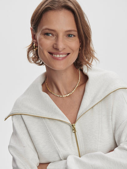 Halley Zip Through Sweat Ivory Marl - Varley