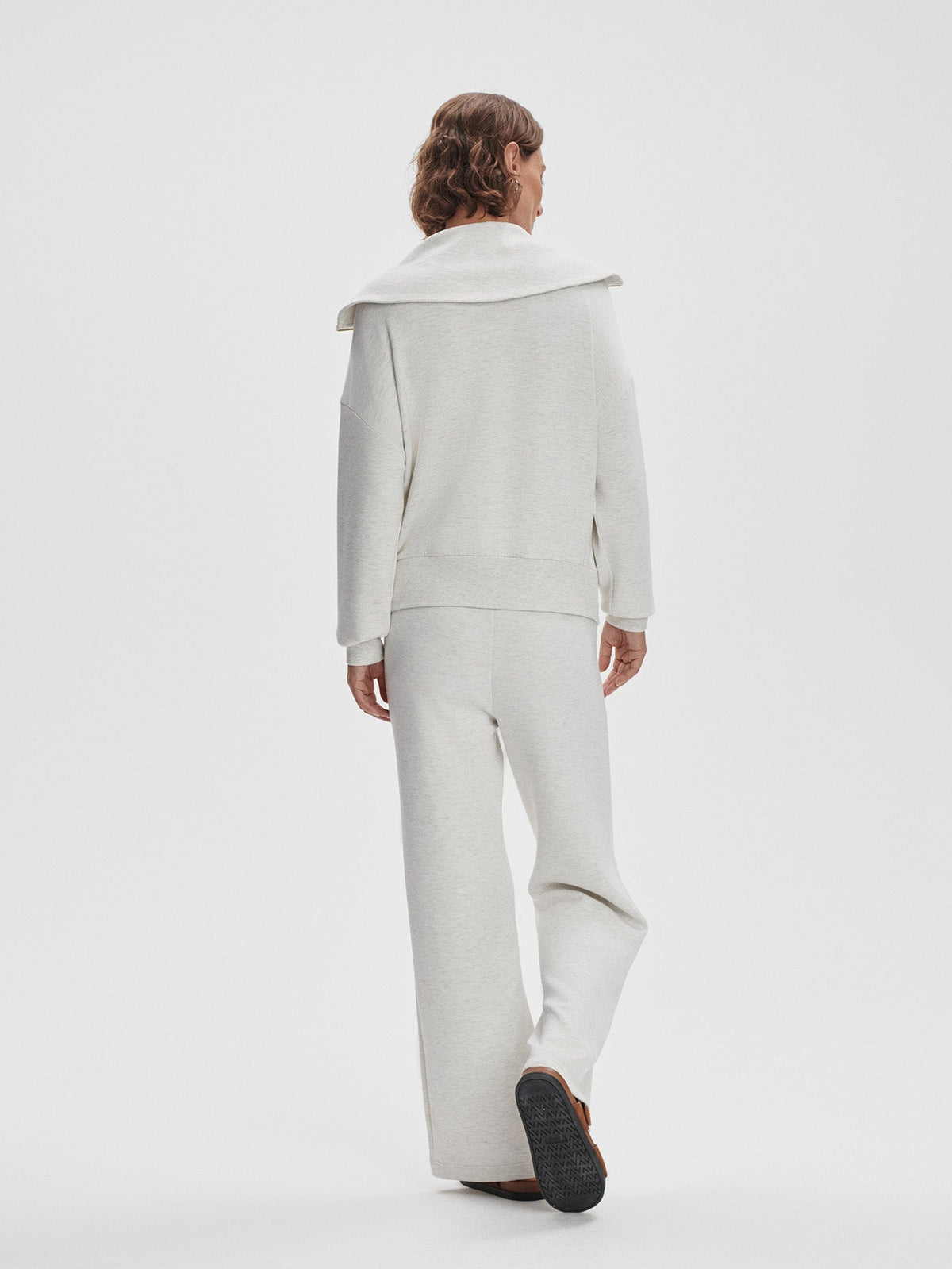 Halley Zip Through Sweat Ivory Marl - Varley