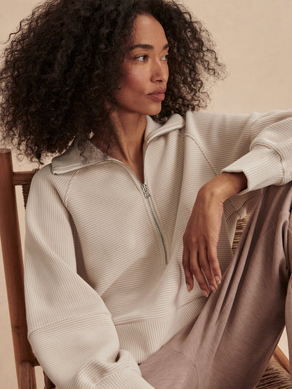 Milano Half Zip Sweat 2.0 Silver Grey/ Snow White - Varley