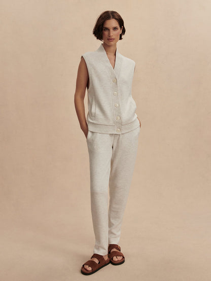 Vicky Button Gilet Ivory Marl - Varley