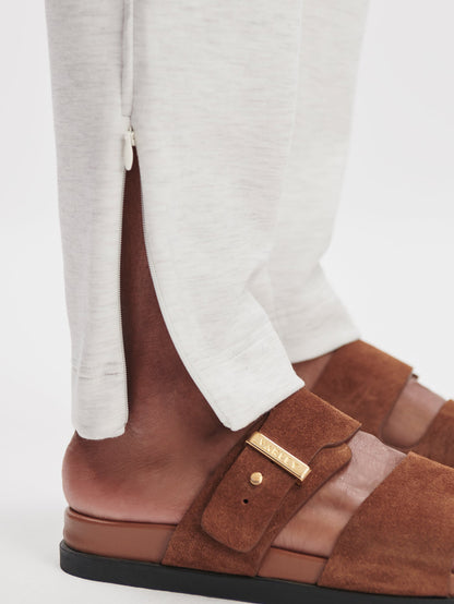 The Slim Zip Hem Pant 26" | VARLEY US Ivory Marl - Varley
