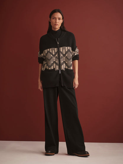 Linnea Fairisle Knit Jacket Black - Varley