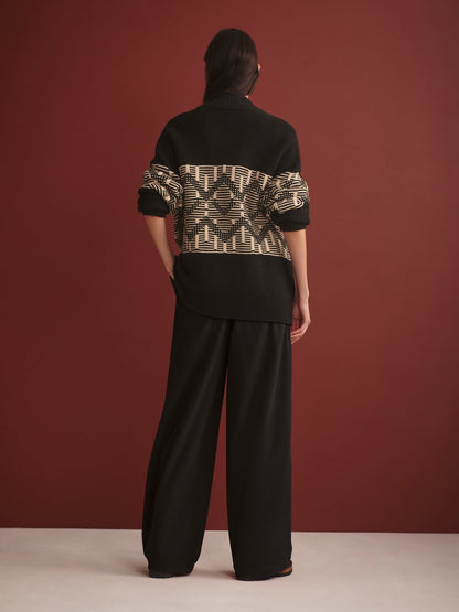 Linnea Fairisle Knit Jacket Black - Varley