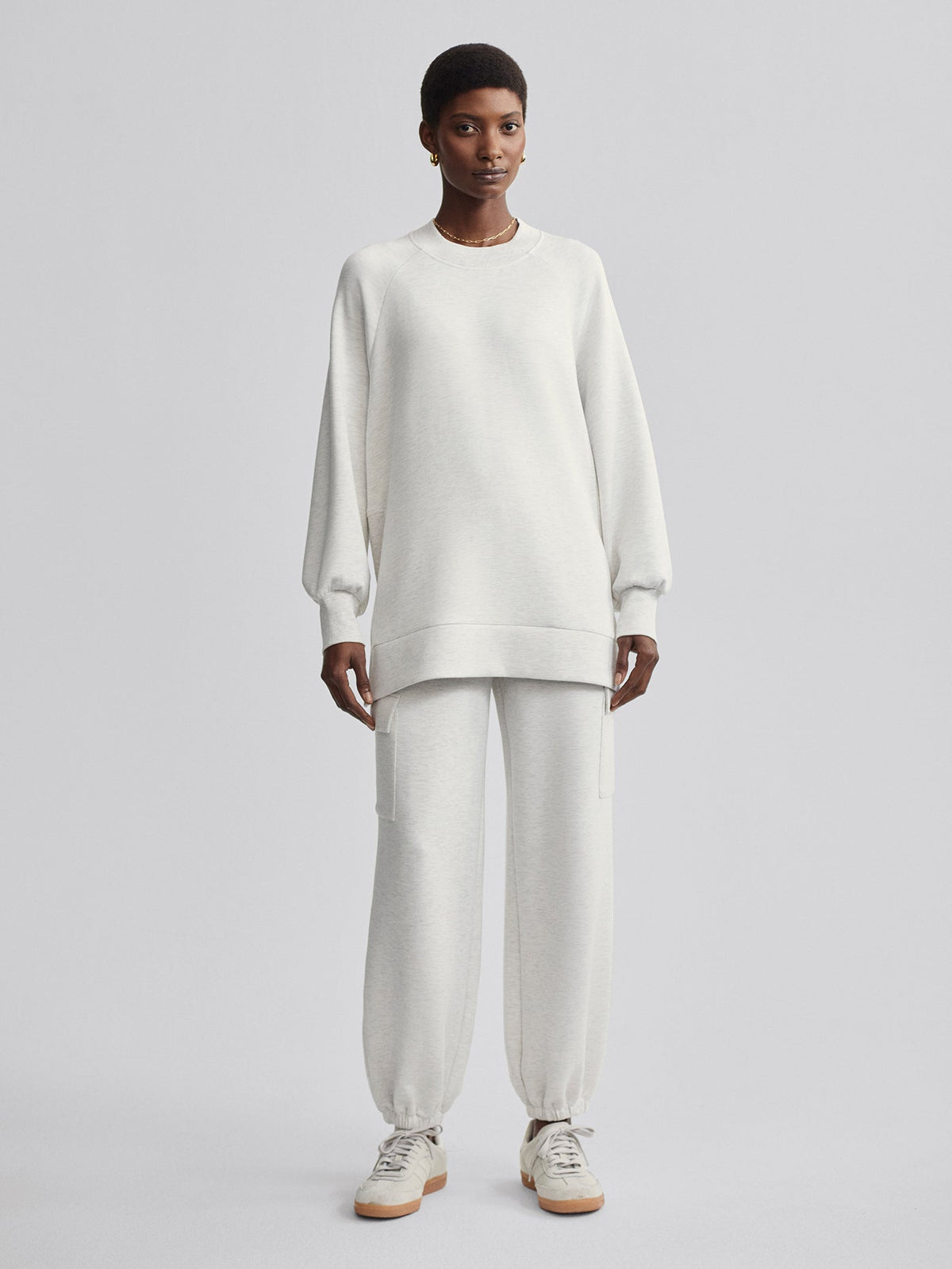 Nicole Boyfriend Sweat Ivory Marl - Varley