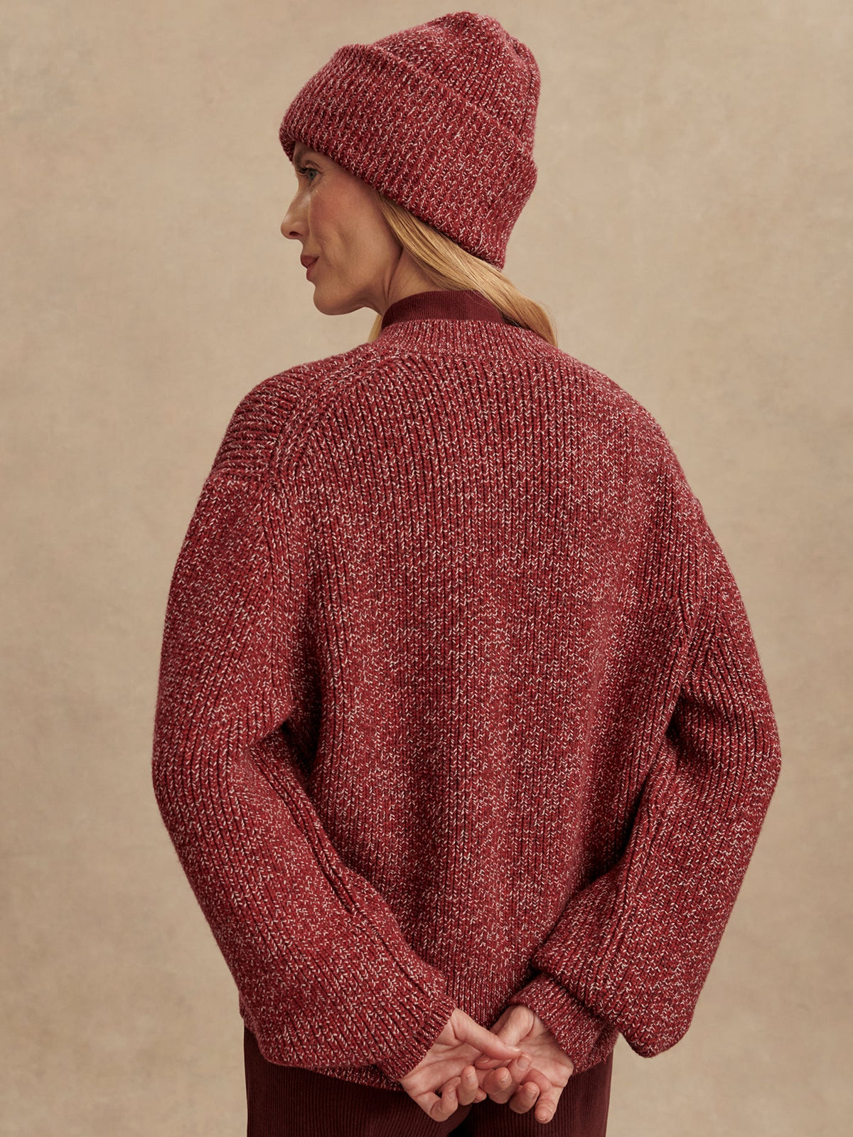 Patricia Rib Cardigan Red Flecked - Varley