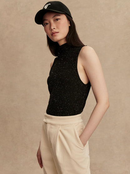 Camille Fitted Tank Black/ Egret - Varley
