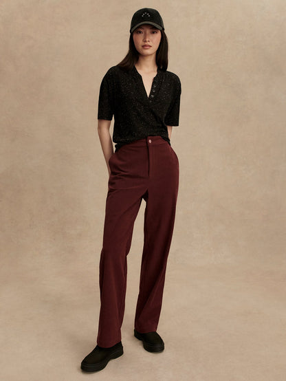 Odette Mock Placket Tee Black/ Egret - Varley