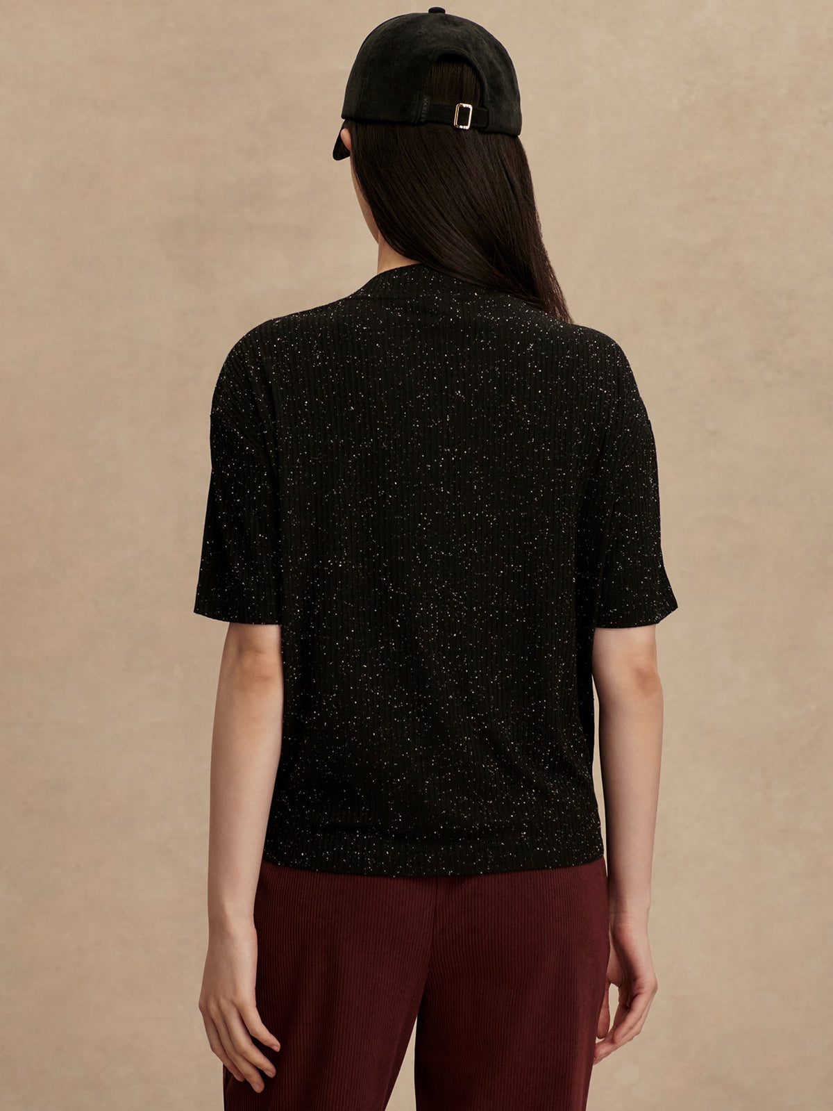 Odette Mock Placket Tee Black/ Egret - Varley