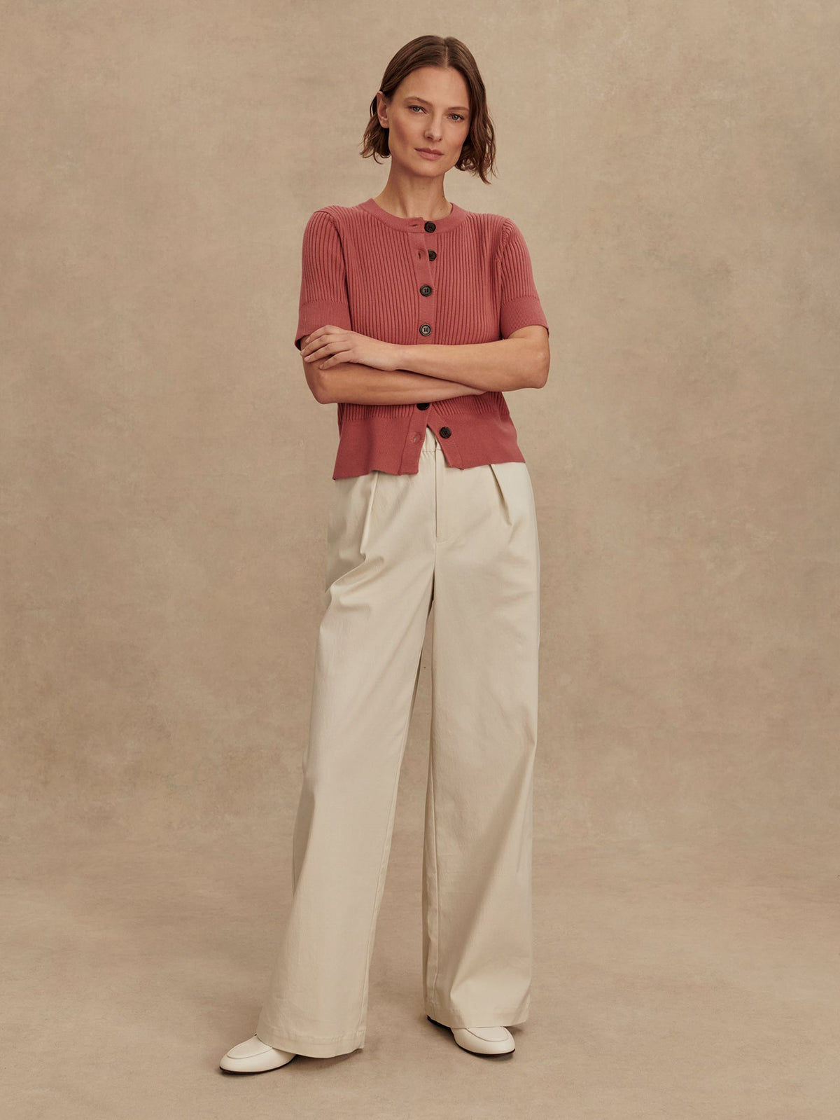 Micha Short Sleeve Cardigan Mauvewood - Varley
