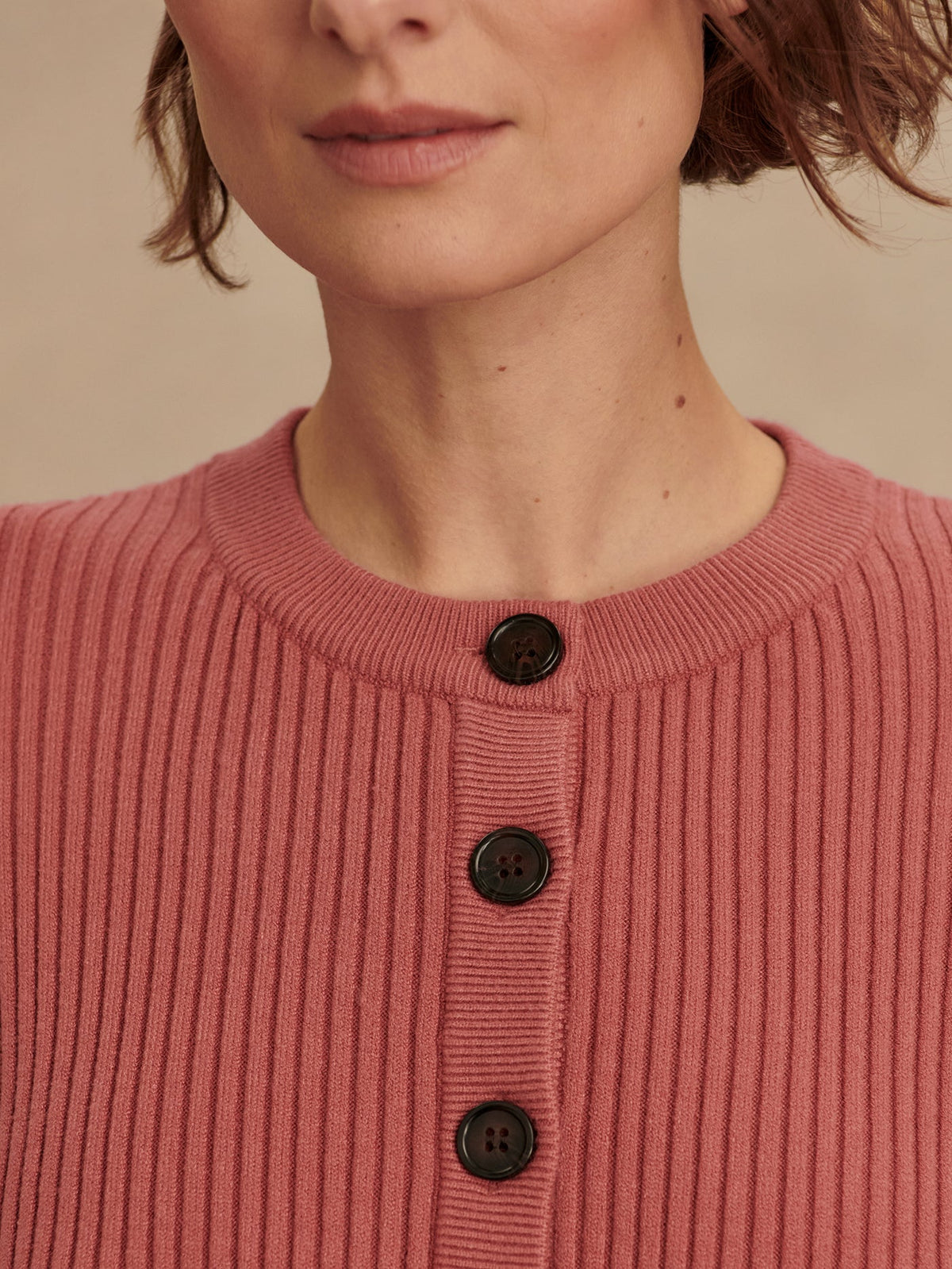 Micha Short Sleeve Cardigan Mauvewood - Varley