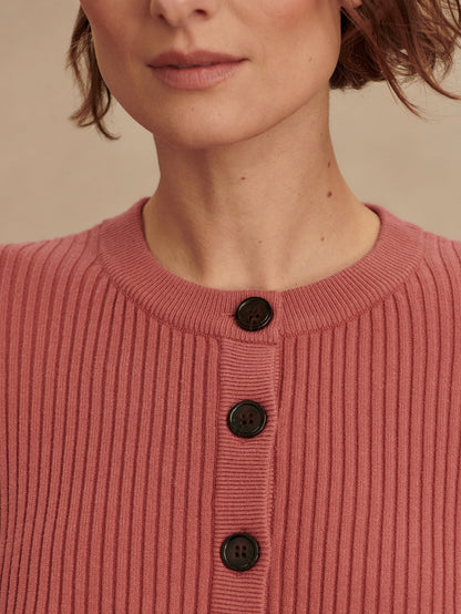 Micha Short Sleeve Cardigan Mauvewood - Varley