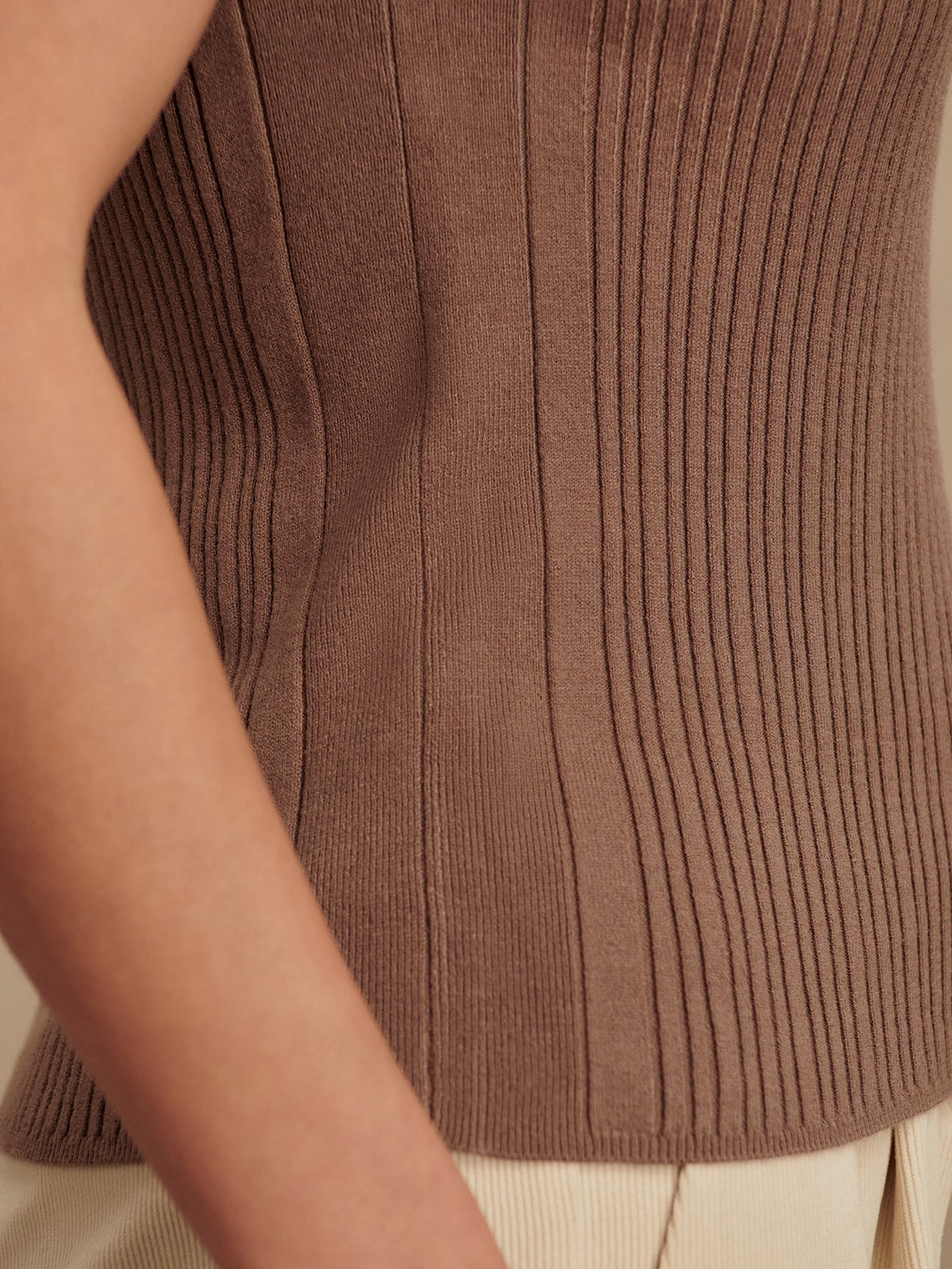 Anastasia Rib Knit Tank Ash Taupe - Varley