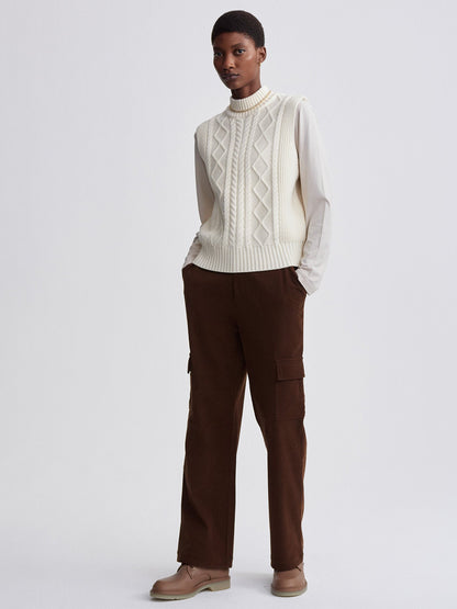 Joilette Roll Neck Vest Egret - Varley