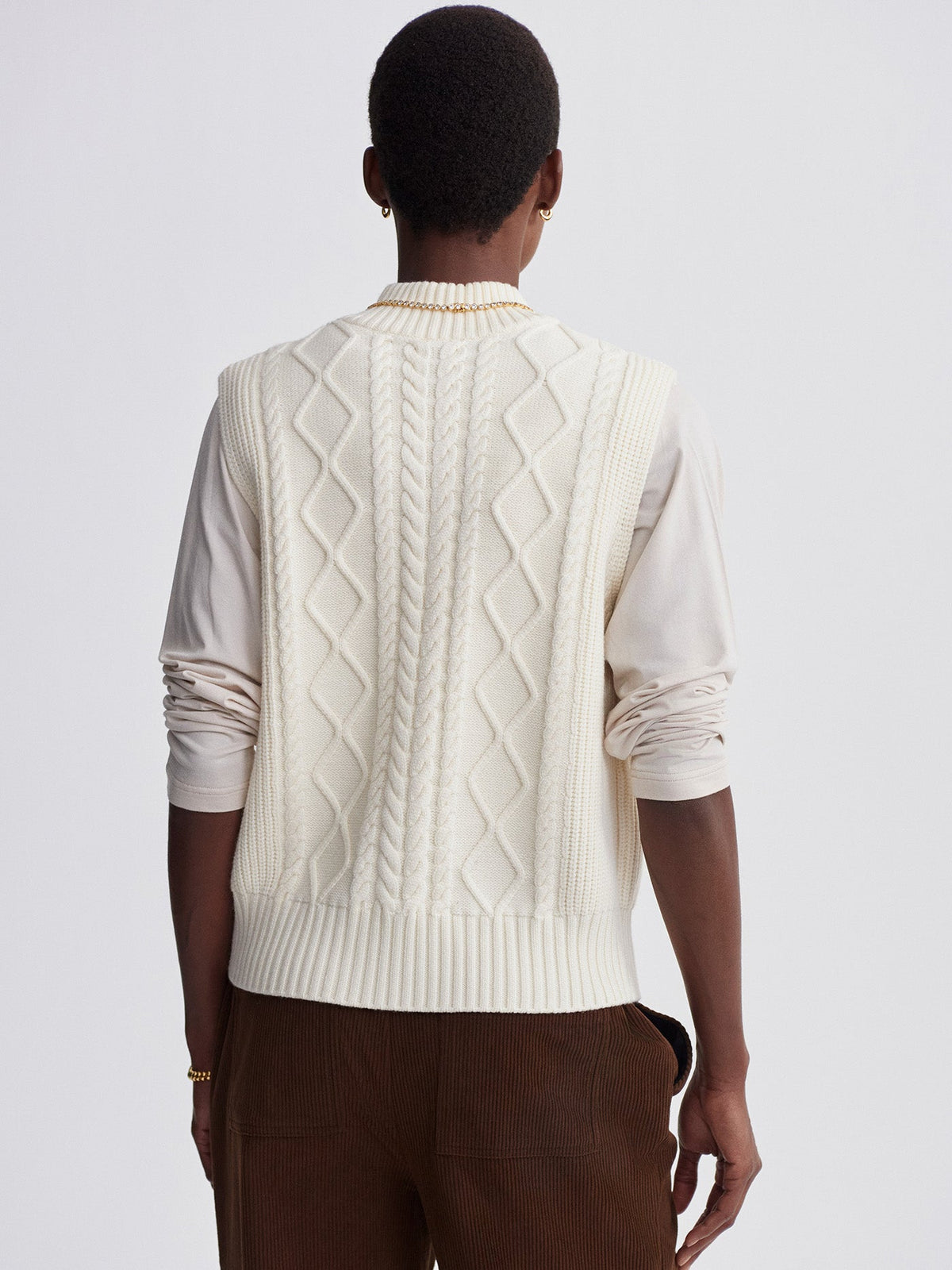 Joilette Roll Neck Vest Egret - Varley