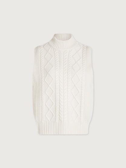 Joilette Roll Neck Vest Egret - Varley