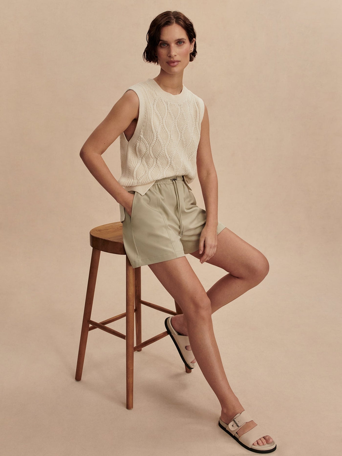 Teller Longline Knit Tank Birch - Varley