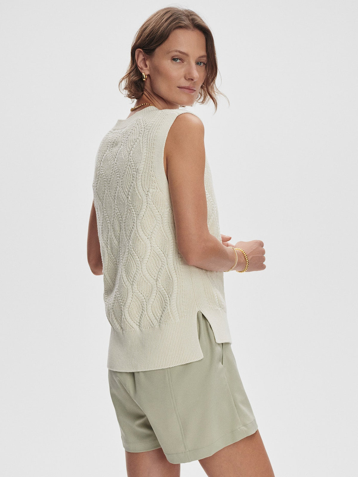 Teller Longline Knit Tank Birch - Varley