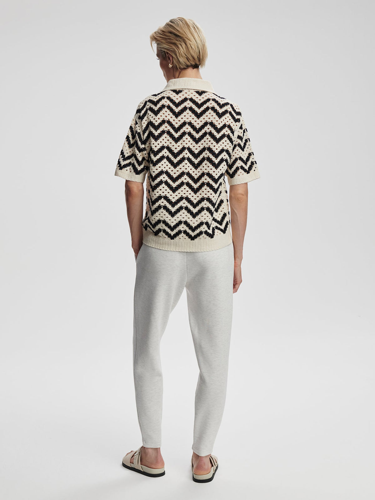 Anais Crochet Polo Shirt Birch - Varley