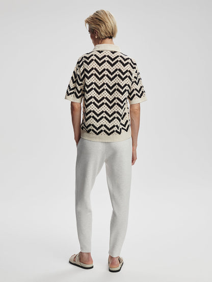 Anais Crochet Polo Shirt Birch - Varley