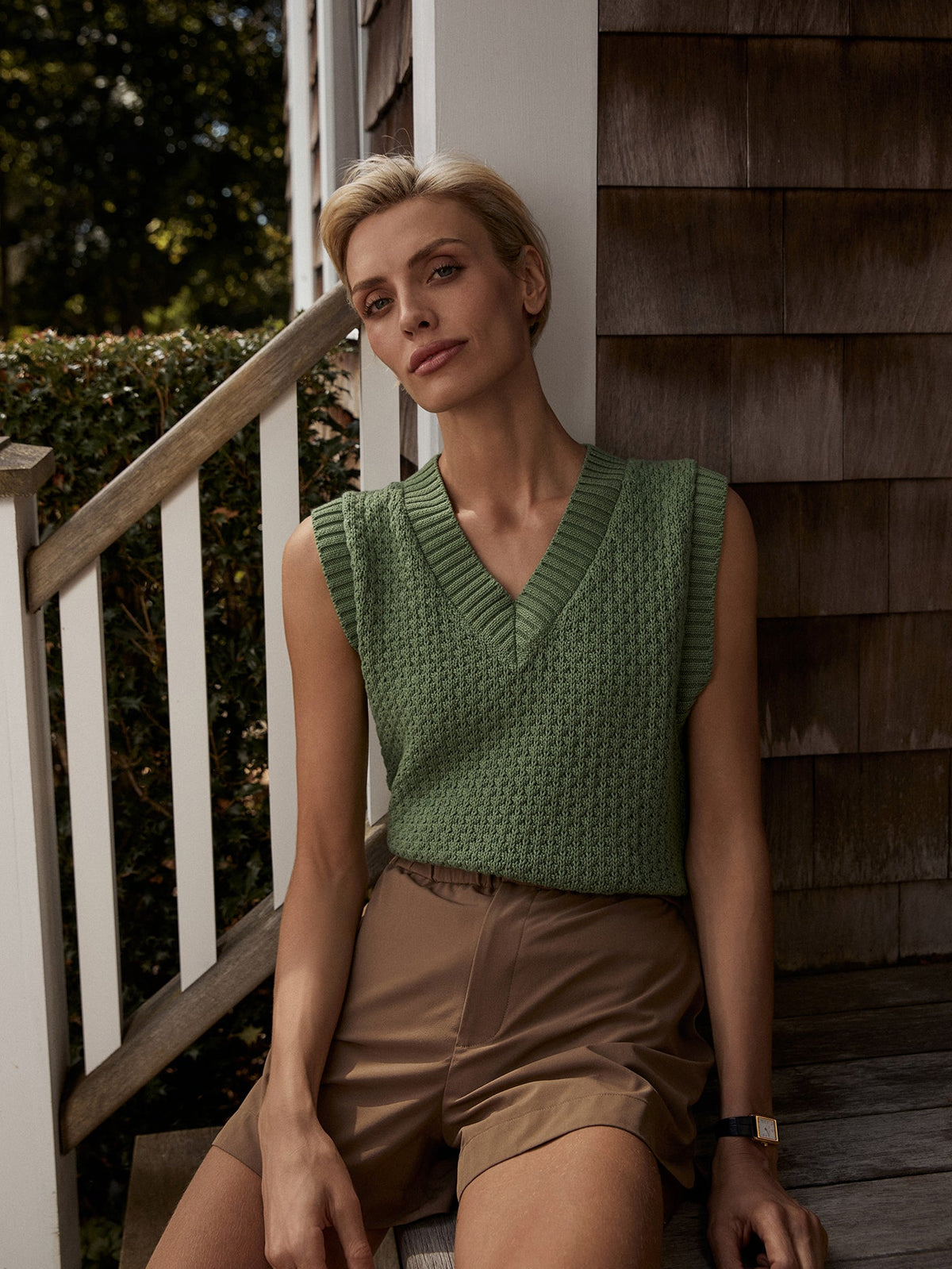 Antonella Knit Vest English Ivy - Varley