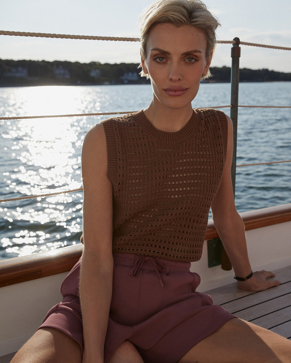 Darin Longline Knit Tank | VARLEY US Cocoa Dust - Varley