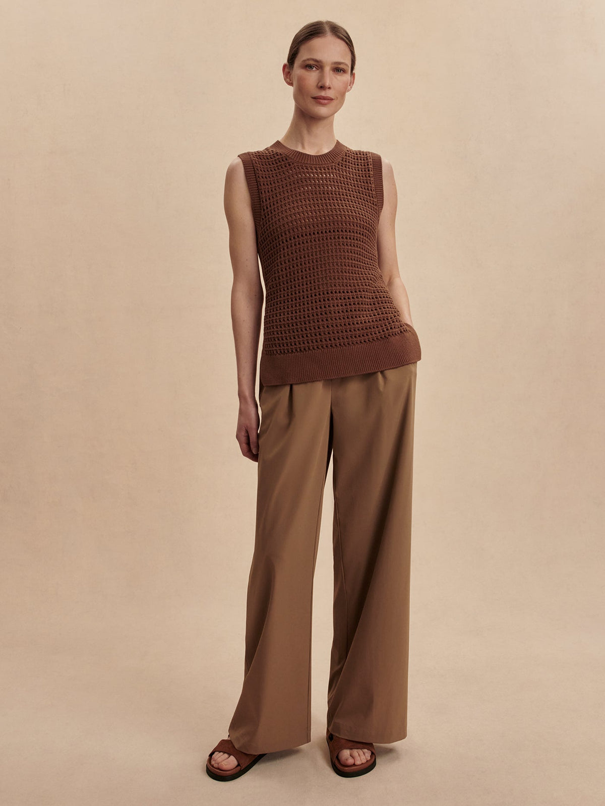 Darin Longline Knit Tank | VARLEY US Cocoa Dust - Varley