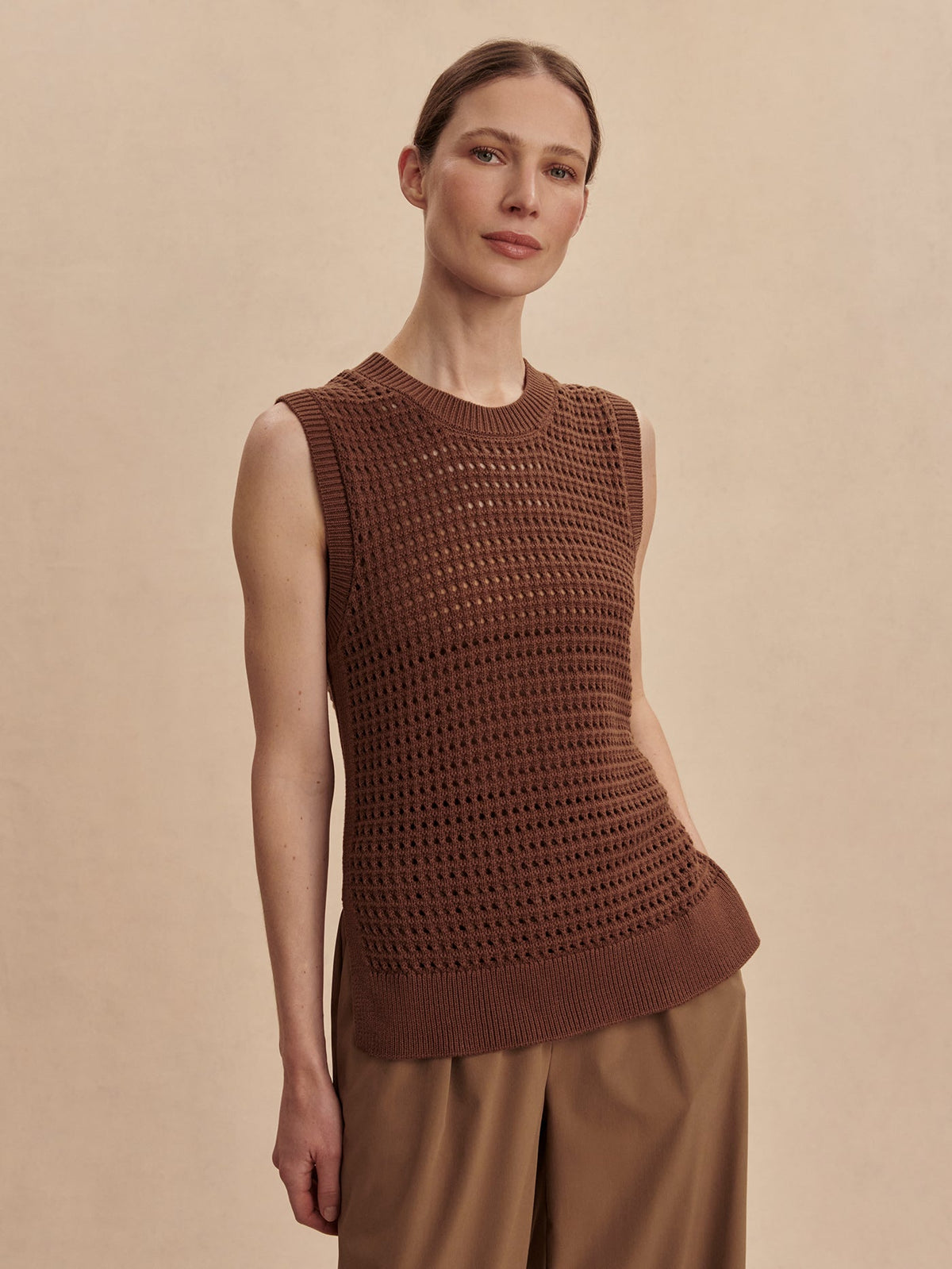 Darin Longline Knit Tank | VARLEY US Cocoa Dust - Varley